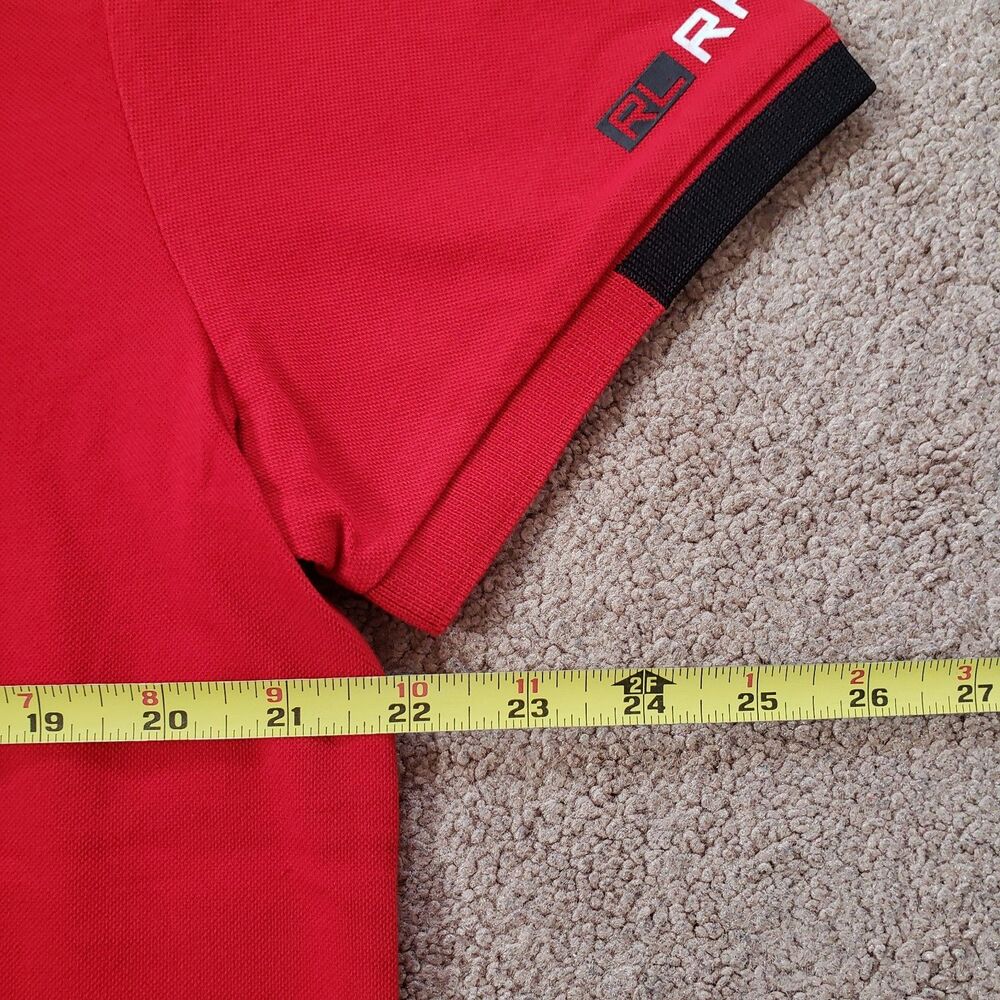 Polo Ralph Lauren Motorsport Racing Size Large Classic Slim Fit Red Polo Shirt - Picture 6 of 7
